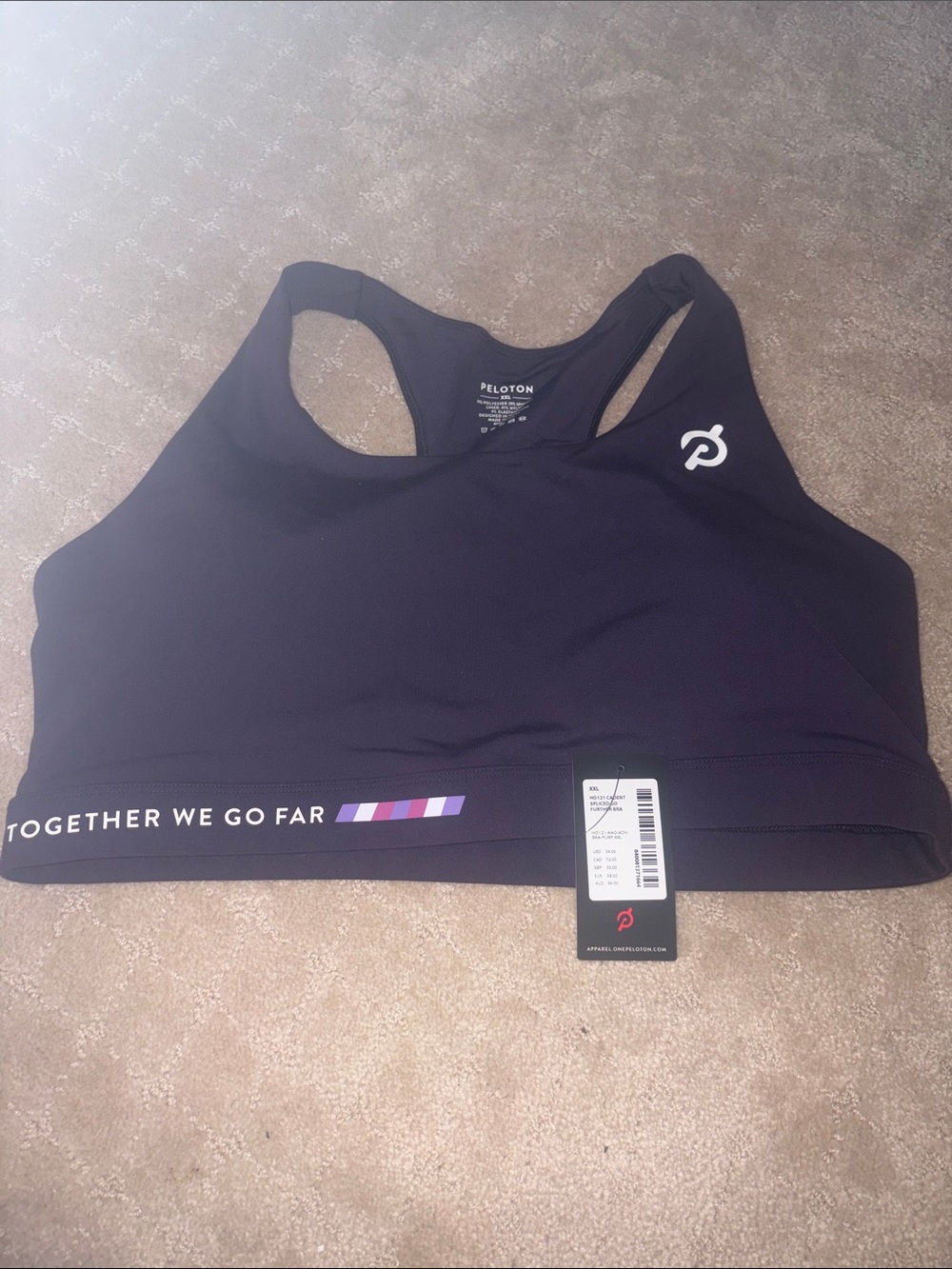 NWT Peloton cadent spliced bra; XXL